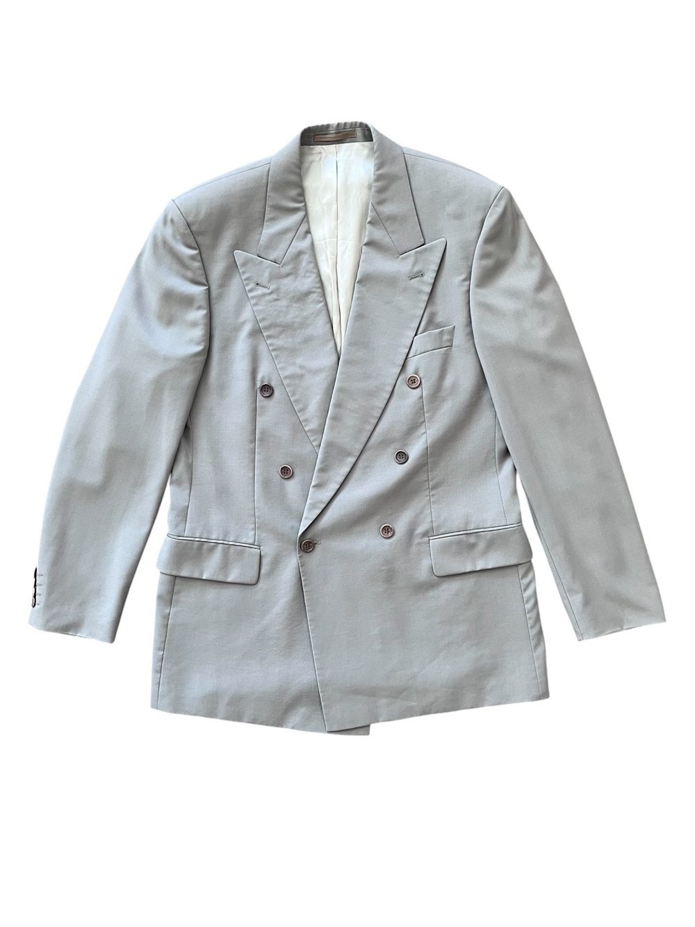 Vintage 2001 Hugo Boss Double-Breasted Blazer – 100% Virgin Wool – Gray